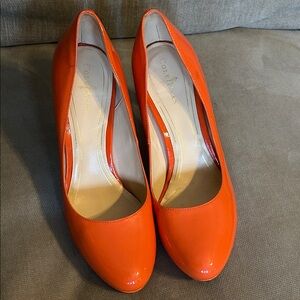 Cole Haan Patent Leather Orange Heels 7.5